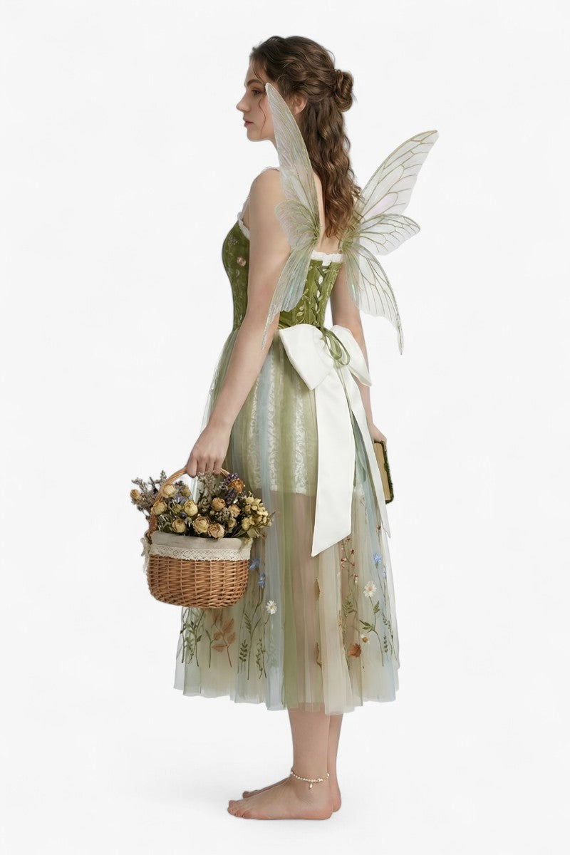 Retro Lace Bow Mini Dress