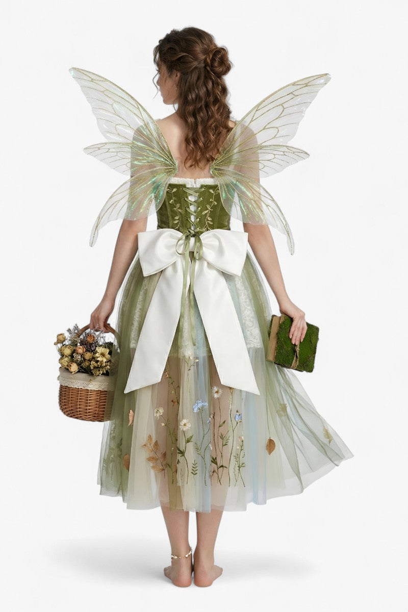 Retro Lace Bow Mini Dress