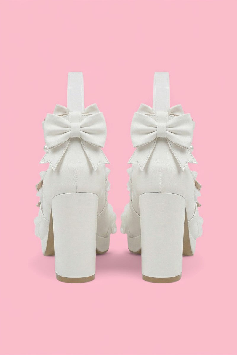 Cross-Strap Bow Mary Jane Heels