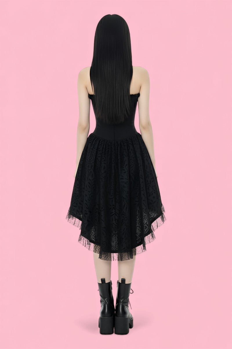 Grunge Fairycore Black Dress