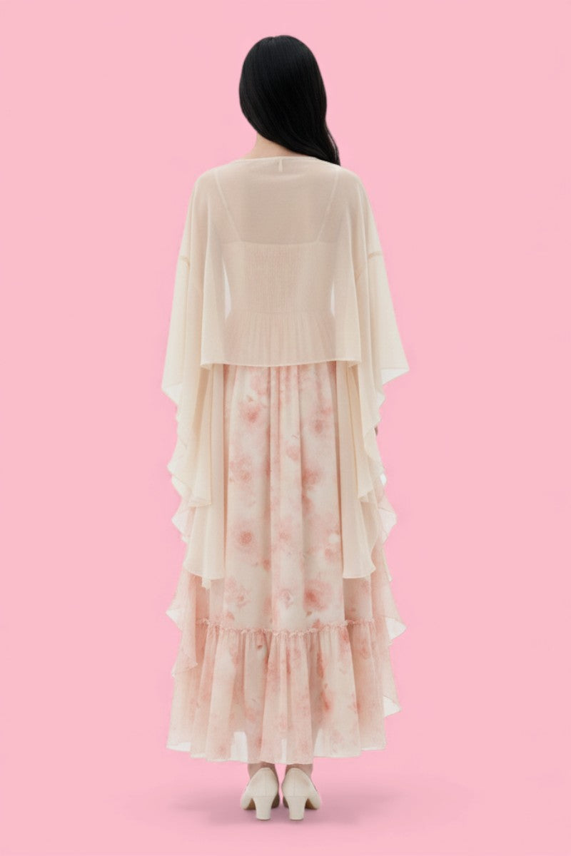 Chiffon Strap Dress & Fairy Cardigan Set