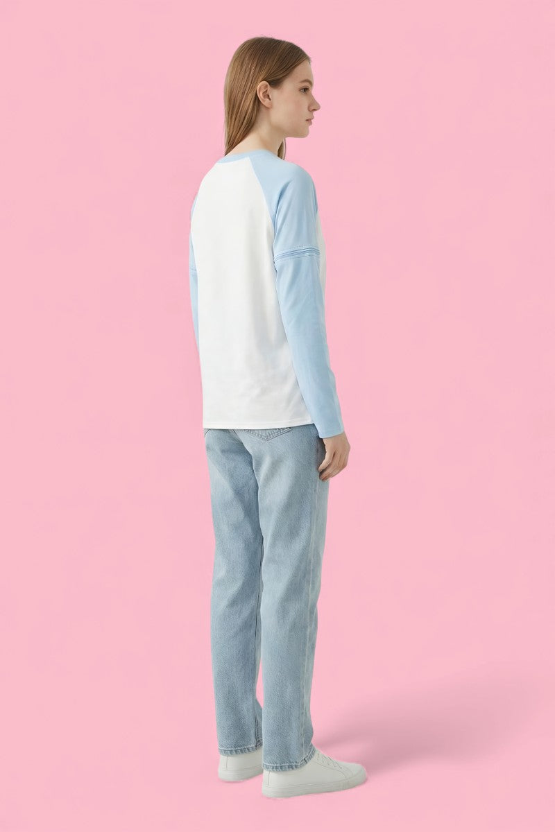 Cat Print Detachable Sleeve Tee