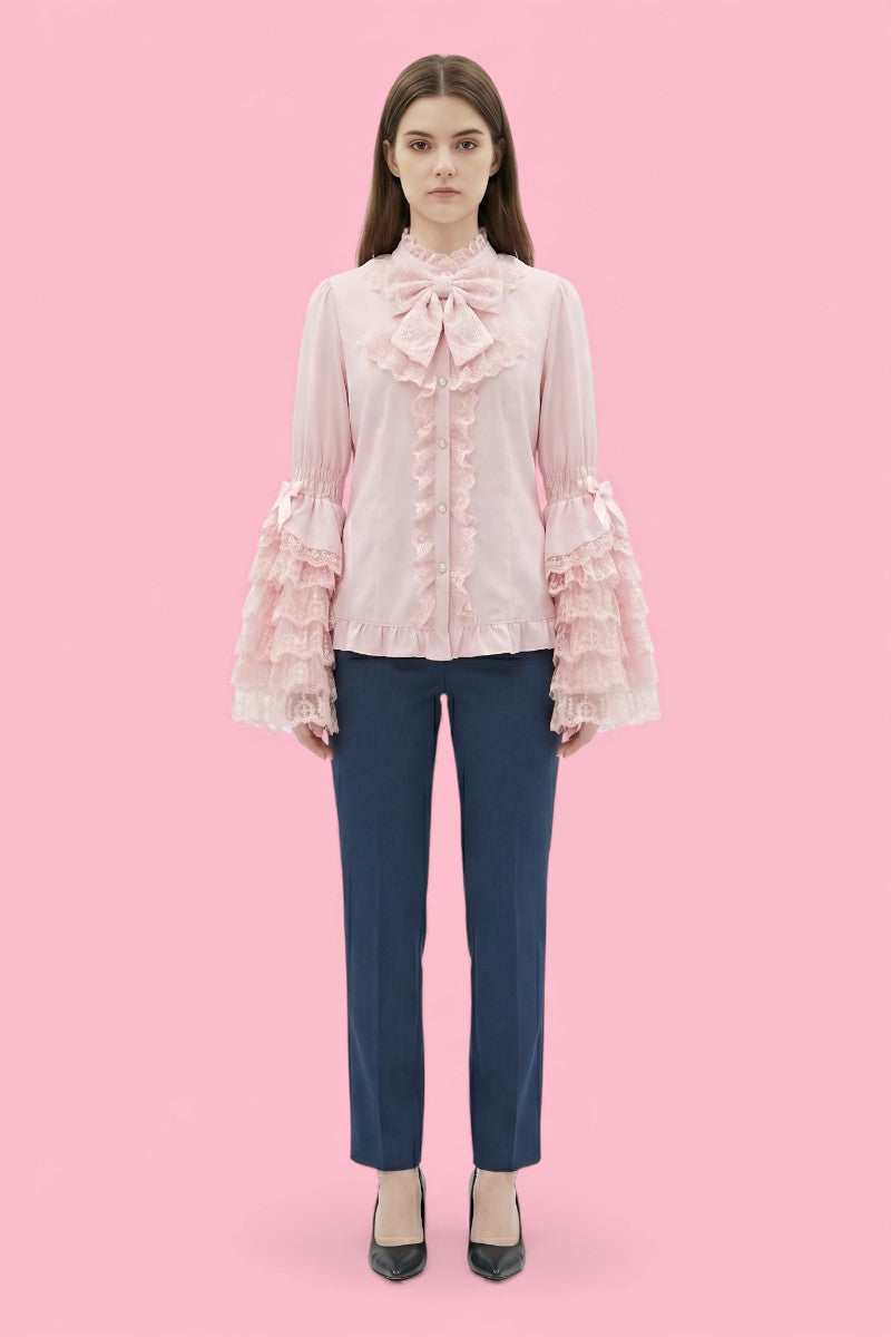 Sweet Gothic Lolita Ruffle Lace Blouse