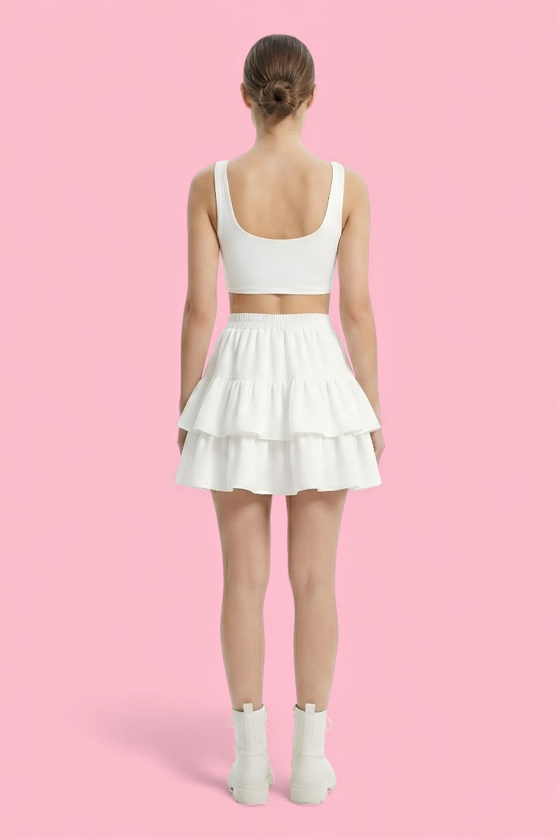 Sweet Ballet Tiered Mini Skirt