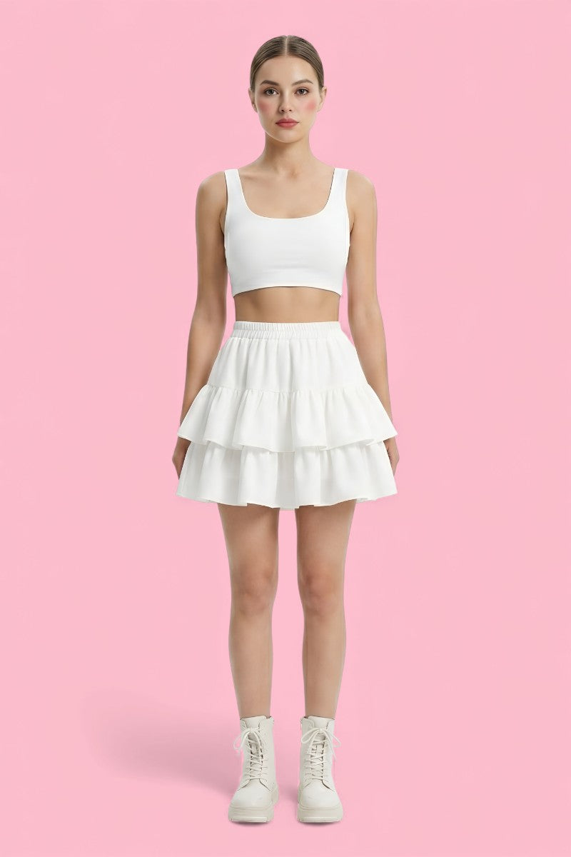 Sweet Ballet Tiered Mini Skirt