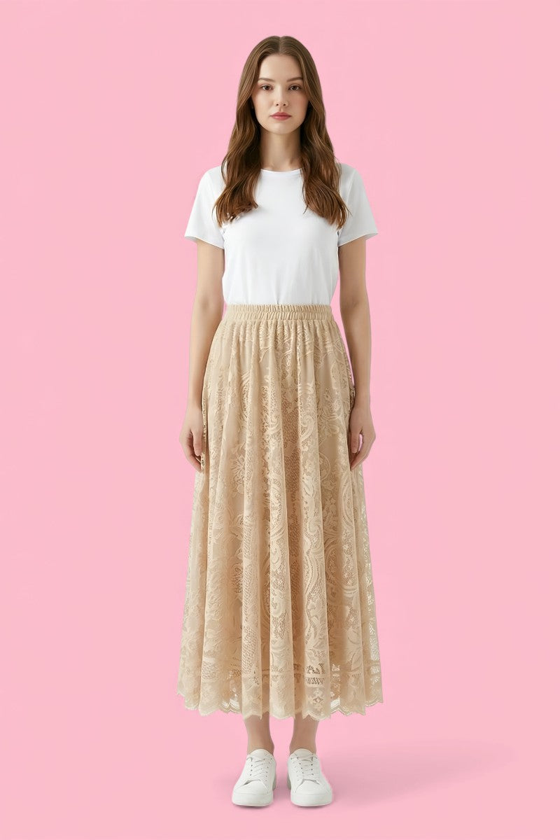 Fairy Palace Lace Maxi Skirt