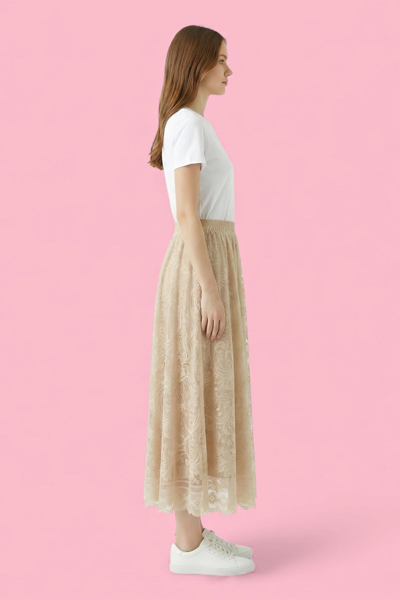 Fairy Palace Lace Maxi Skirt