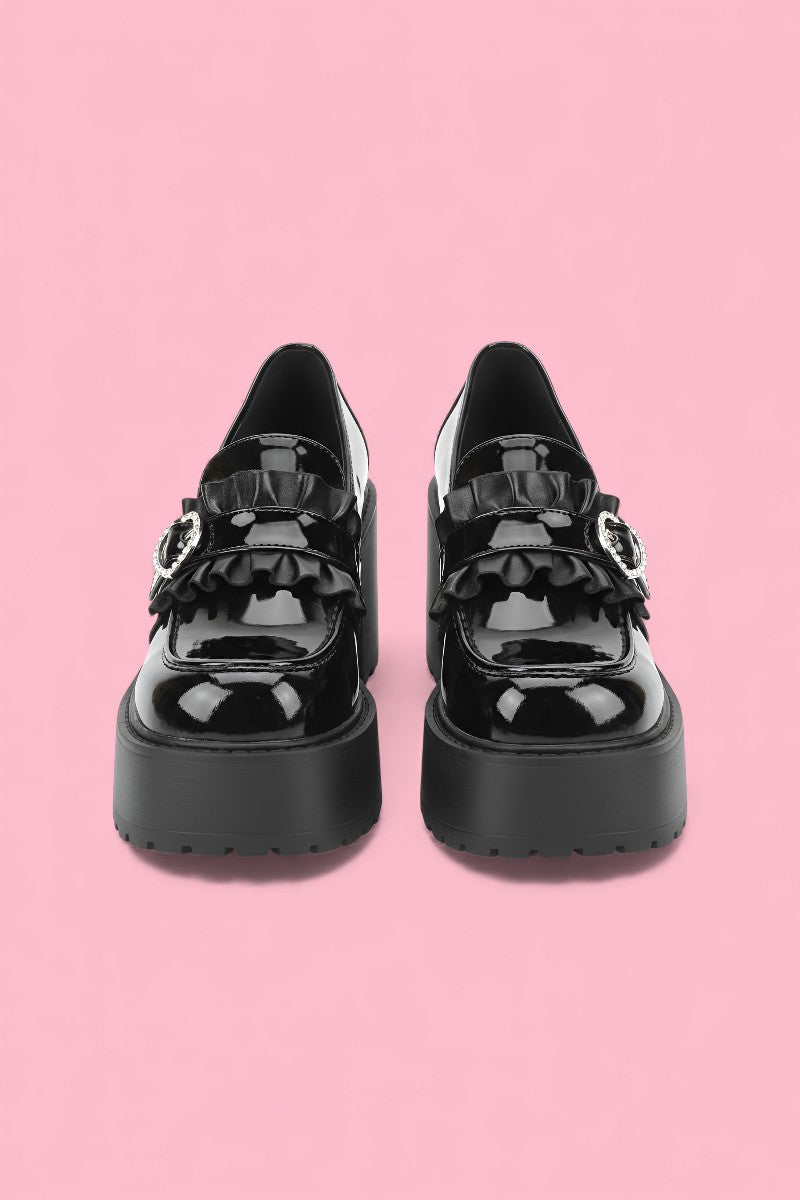 Heart Buckle Lolita Mary Jane Heels