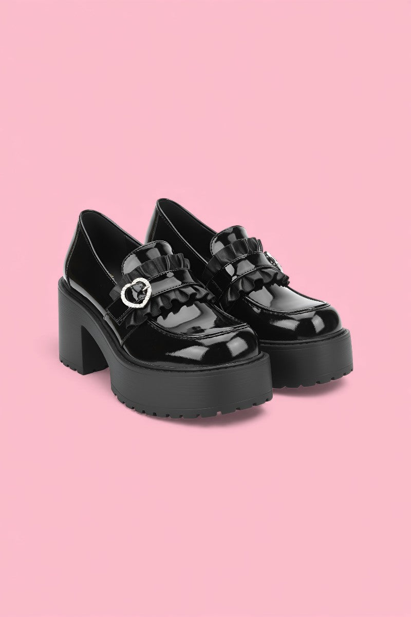 Heart Buckle Lolita Mary Jane Heels