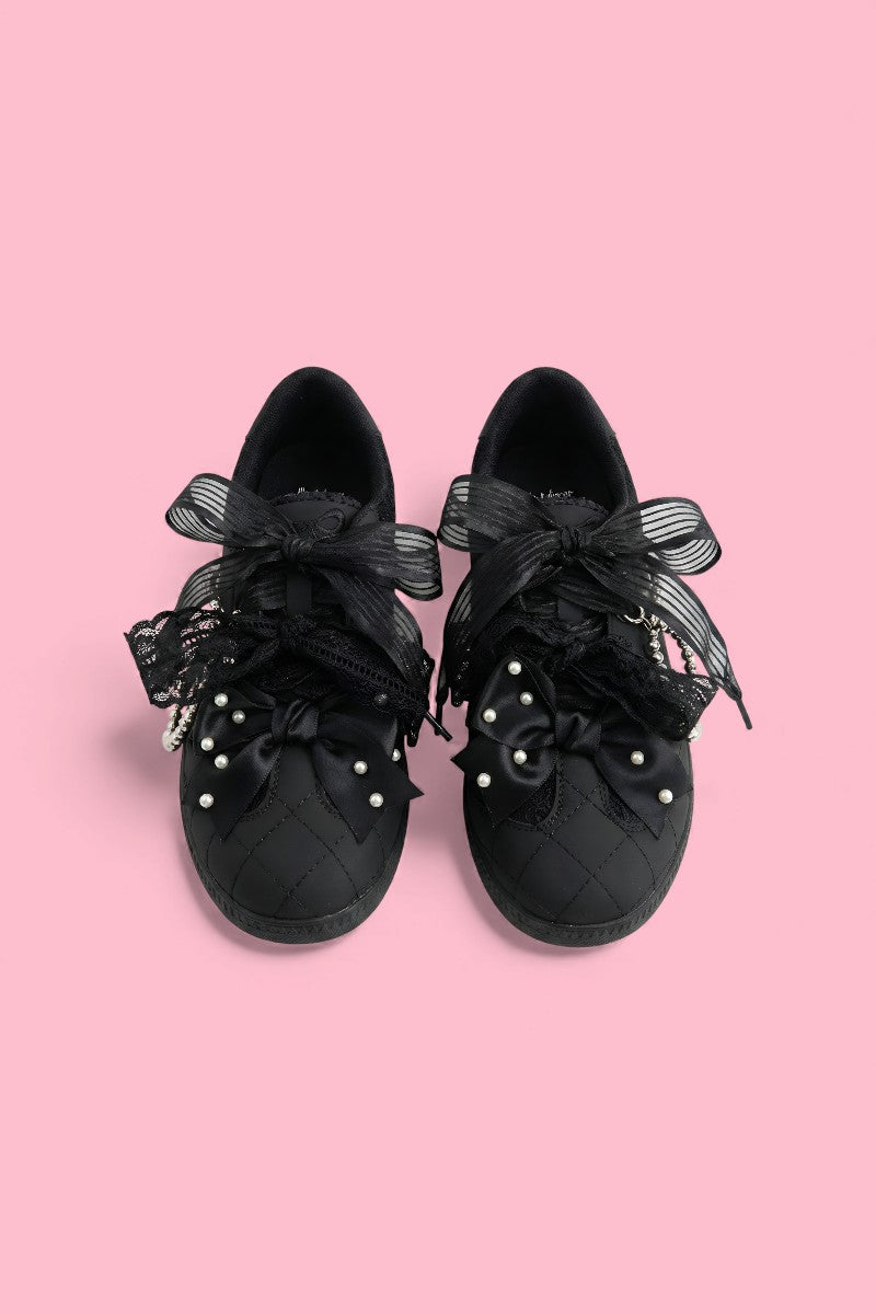 Fairy Bow Square-Toe Slip-On Flats