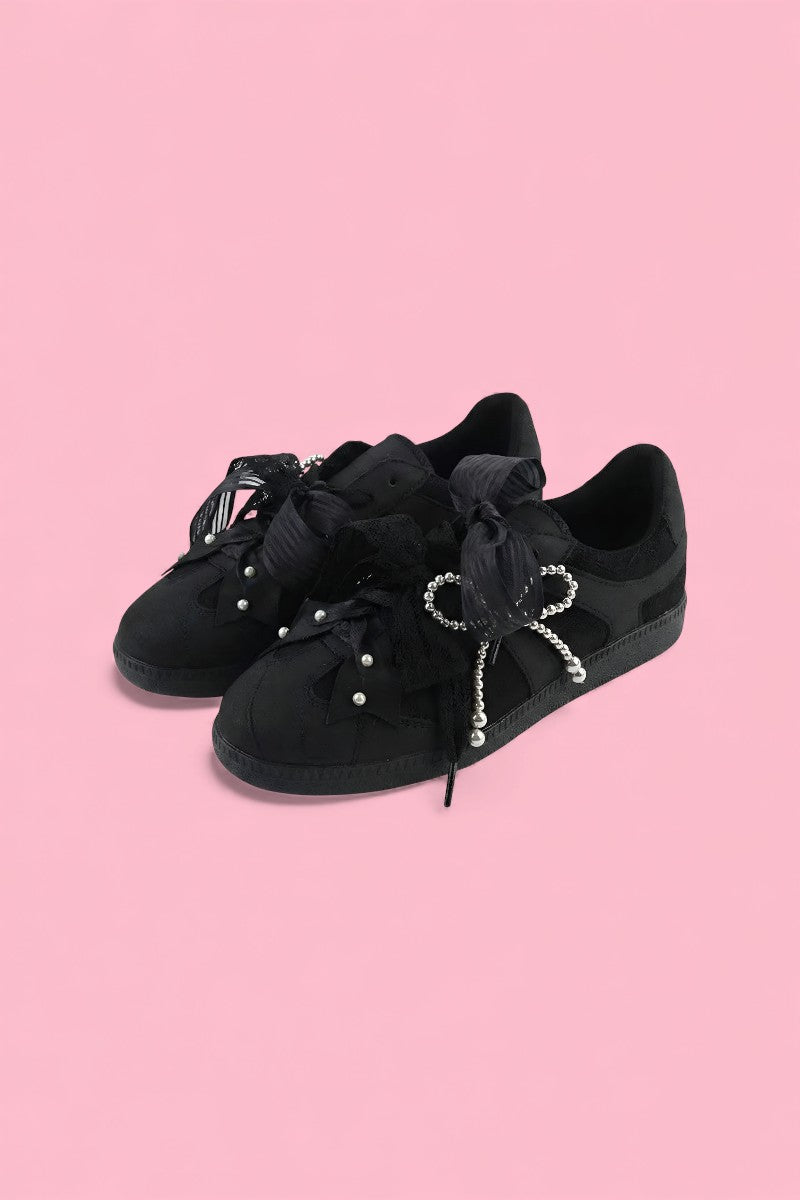 Fairy Bow Square-Toe Slip-On Flats