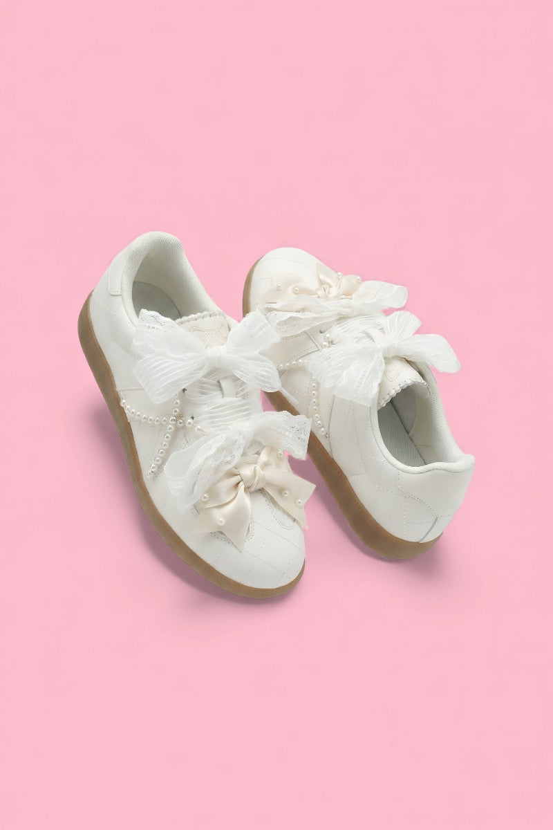 Fairy Bow Square-Toe Slip-On Flats