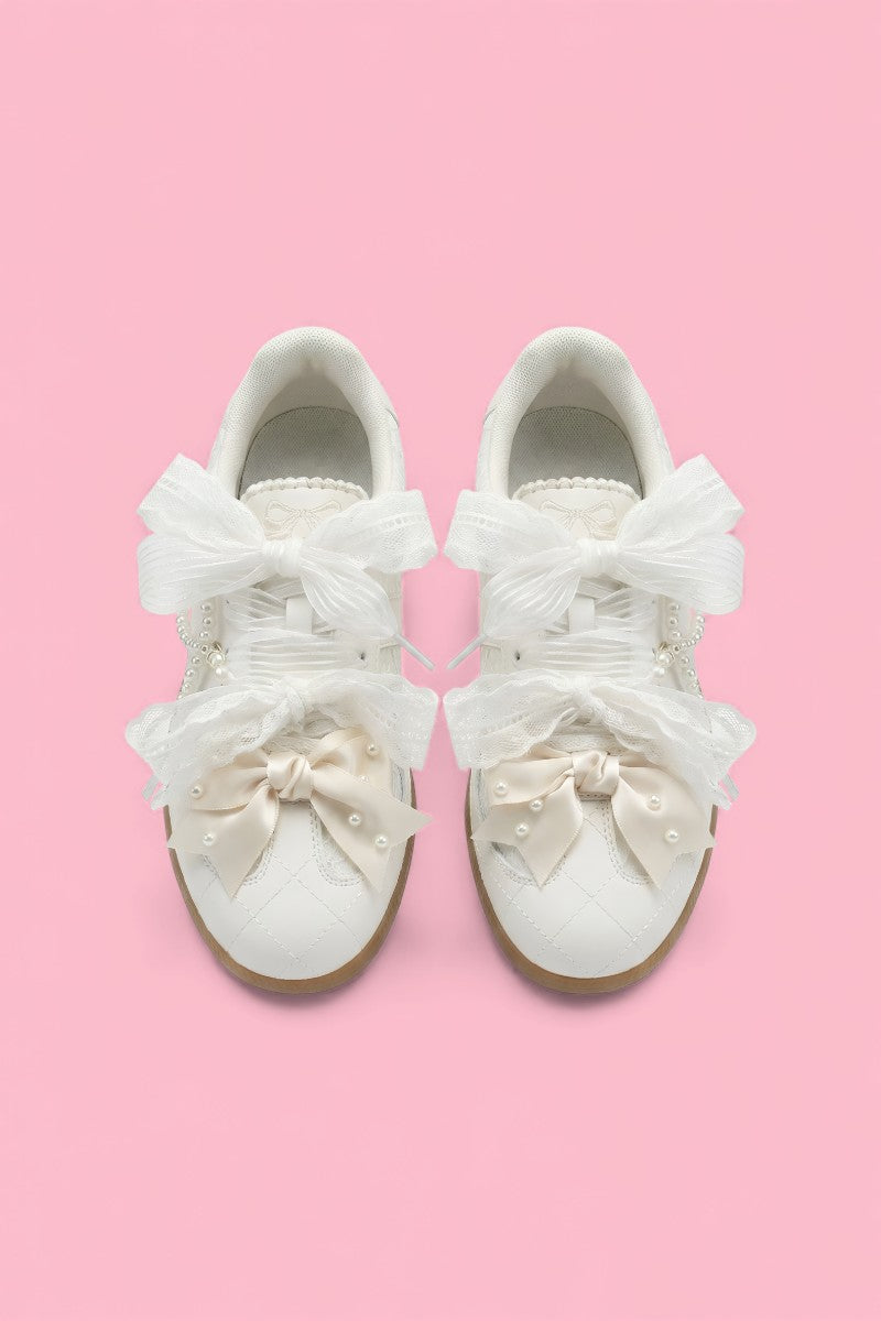 Fairy Bow Square-Toe Slip-On Flats