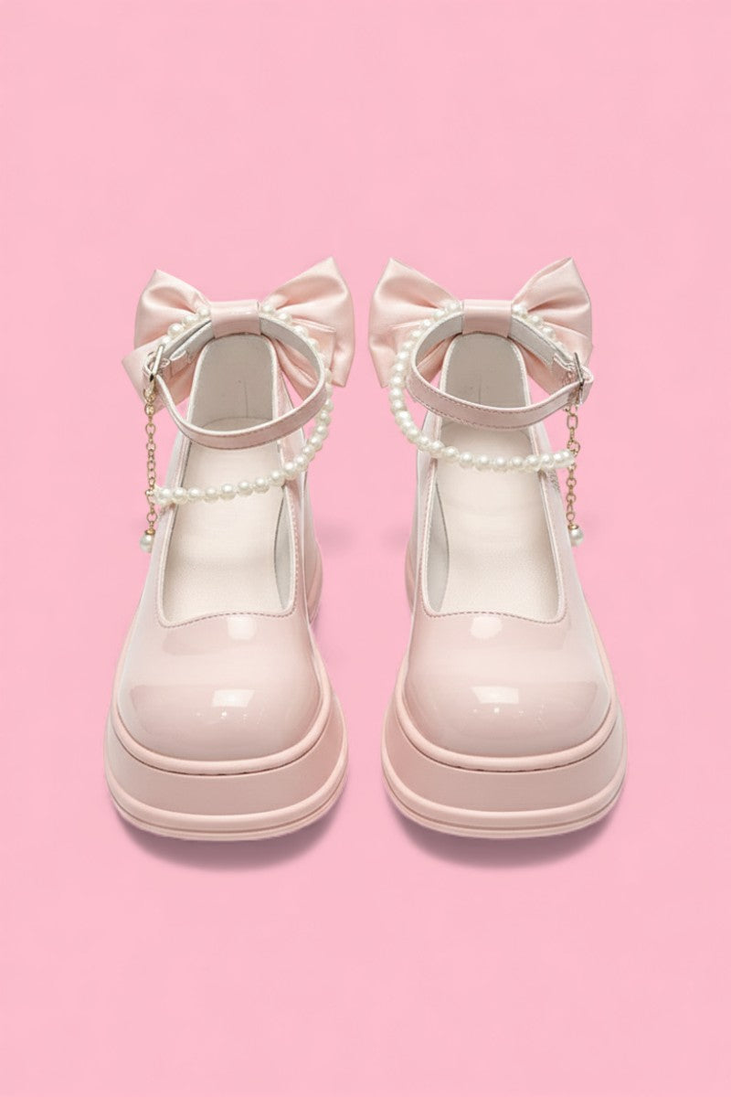 Pearl Buckle Platform Mary Jane Heels